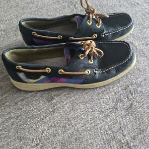 Black Boat Shoes with Tan Laces